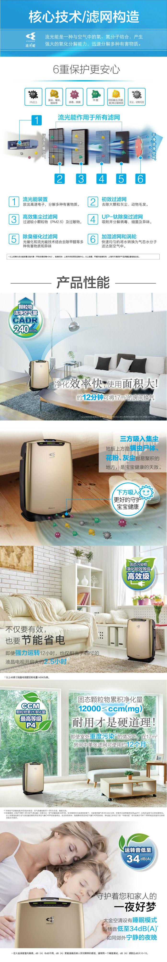 大金（DAIKIN） MCK38RV2C-N 空气清洁器